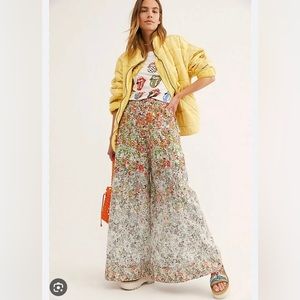 Free People Sugar Magnolia wide leg pants